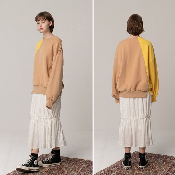 Rocket x Lunch Diagonal Color Block Sweatshirt Size Small - Picture 5 of 10